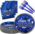 75 Pcs Graduation Plates and Napkins Party Supplies Set,Serves 25 Guests Blue 2026 Graduation Plates and Napkins,Disposable Paper Tableware Set for Graduation Party Decorations