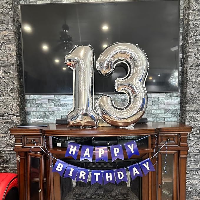 Silver Number 1 Balloon,40 Inch Large Number Foil Mylar Balloons for 1st Girl Boy Birthday Party Celebration Decoration Supplies, Big Digital Balloons for Wedding Anniversary Events Decor