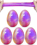 Greingways 5 Pack Prefilled Easter Eggs Galaxy Slime Toys, Teens Easters Basket Stuffers Egg Fillers, Easter Games Gift Party Favors Filled Egg for Kids Boys Girls Toddlers (Pink+Purple+Gold)