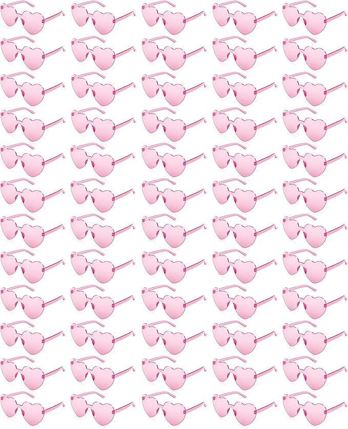 60 Pairs Heart Sunglasses for Women Heart Shaped Sunglasses Bulk Pink Heart Glasses for Party Favor