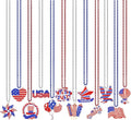 NOVWANG 24 Pcs Patriotic Beaded Necklaces Veterans Day Necklace Bulk with Felt Pendant in 12 Classic Styles for 4th of July Independence Day Memorial Day Veterans Day Party Supplies