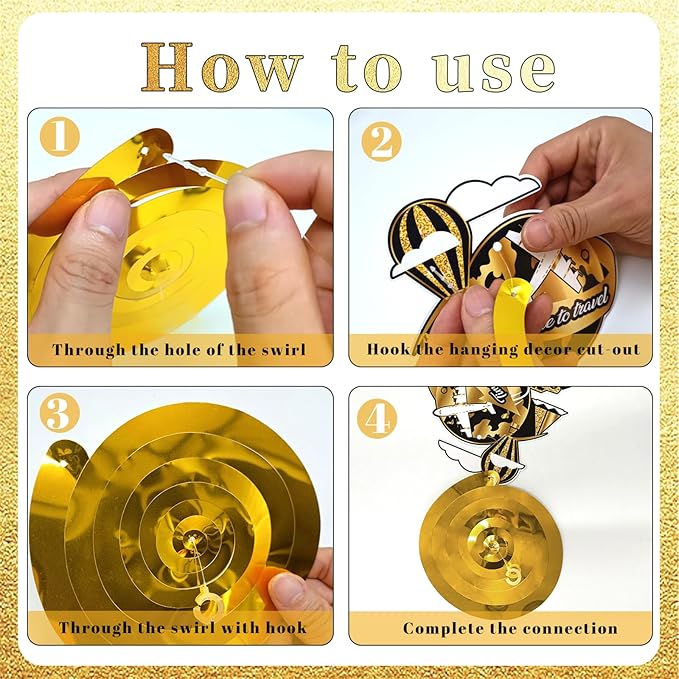 12Pcs Retirement Party Decorations for Men Women Black Gold Happy Retirement Banner Honeycomb Centerpiece Swirls Party Supplies Retired Farewell Party Set Work Graduation Party Decorations