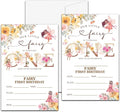 Fairy 1st Birthday Party Invitation, Garden Fairy Themed Fill-In Invites, 20 Floral Invitations With Envelopes for Women (4" X 6"), Adults Butterfly Party Favors Decorations and Supplies -56