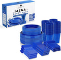 720 Piece Blue Disposable Dinnerware Set (120 Guests) Plastic Dinnerware Set Disposable - 120 Count, 9" Dinner Plates, 7" Dessert Plates, 12oz Cups, Forks, Knives & Spoons- Plastic Party Plates Set