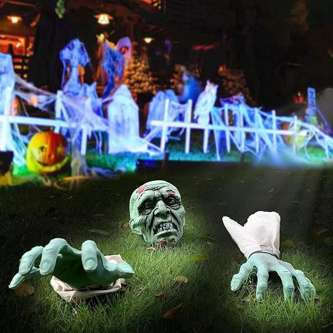 Realistic Zombie Garden Stakes Halloween Decorations Outdoor Yard Stakes Outside House Lawn Patio Party Graveyard Scenes Halloween Decor