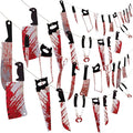 Halloween Party Decorations Bloody Banner: Horror Scary Garland Decor for Creepy Movie Theme Birthday Carnival Spooky Props Supplies, 4PCS