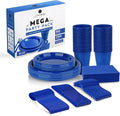 350 Piece BLUE Disposable Dinnerware Set 50 Guests, Plastic Party Plates And Cups And Napkins Sets - 50 Count 9" Dinner Plates, 7" Dessert Plates, 12oz Cups, Paper Napkins, Forks, Knives & Spoons