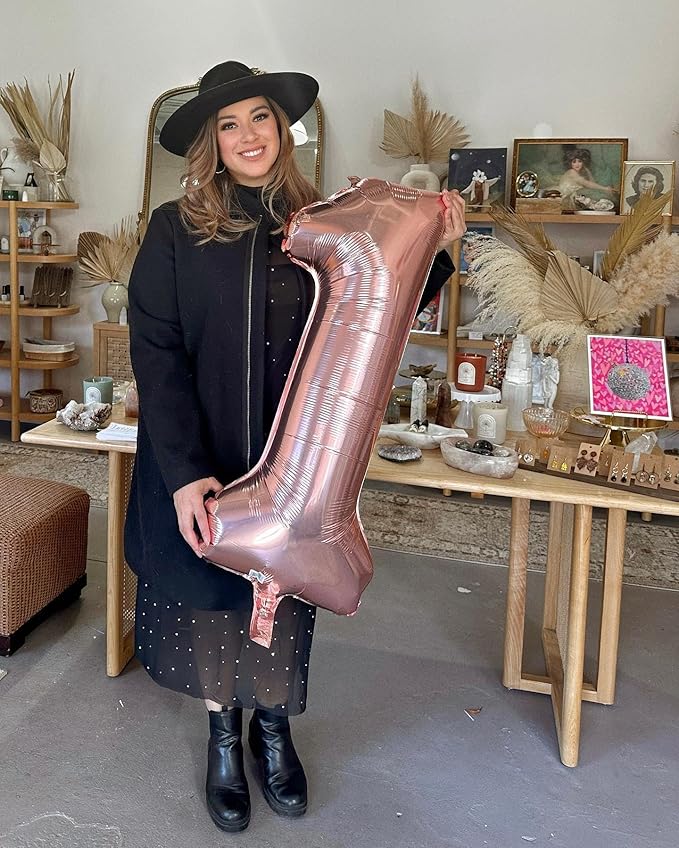 Rose Gold Number 11 Balloon 40 inch, 11 Number Balloons, 11th Birthday Decorations for Girls Boys, 11 Year Old Rose Gold Party Supplies