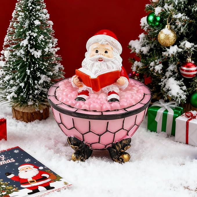 Christmas Santa Claus Bubble Bath Lamp, Creative Halloween Light, Santa Claus Bubble Bath Light, LED Night Light for Bathroom Decor, Christmas-Themed Bathtub Lamp for Halloween Party
