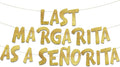Last Margarita As A Senorita Gold Glitter Banner - Hen Party Decorations - Mexican Bachelorette Party Favors