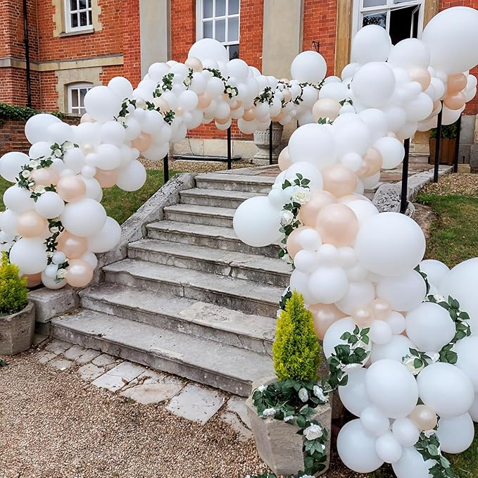110pcs White Balloons 12inch Matte White Latex Party Balloons for Wedding, Birthday, Graduation, Bridal Shower, Baby Shower, Bachelorette and Engagement Decorations