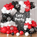 Red Black and White Balloon Arch Kit 164pcs Red White and Black Balloons with Confetti Balloons for Graduation Baby Shower Birthday Prom Party Decorations Supplies