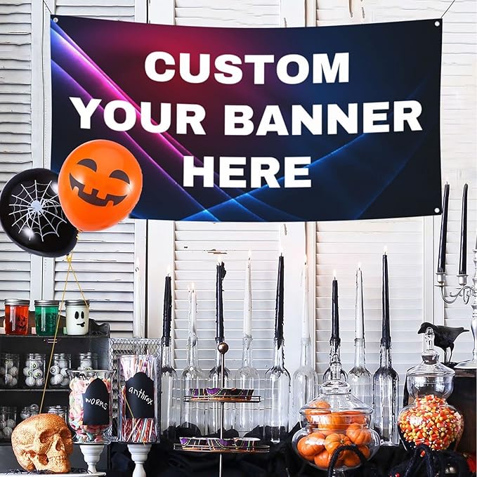 Custom Banner Personalized Banner Design Your Own Photo/Text/Image/Logo Customizable Banner Design Party/Birthday Banners Indoor/Outdoor 35x70IN