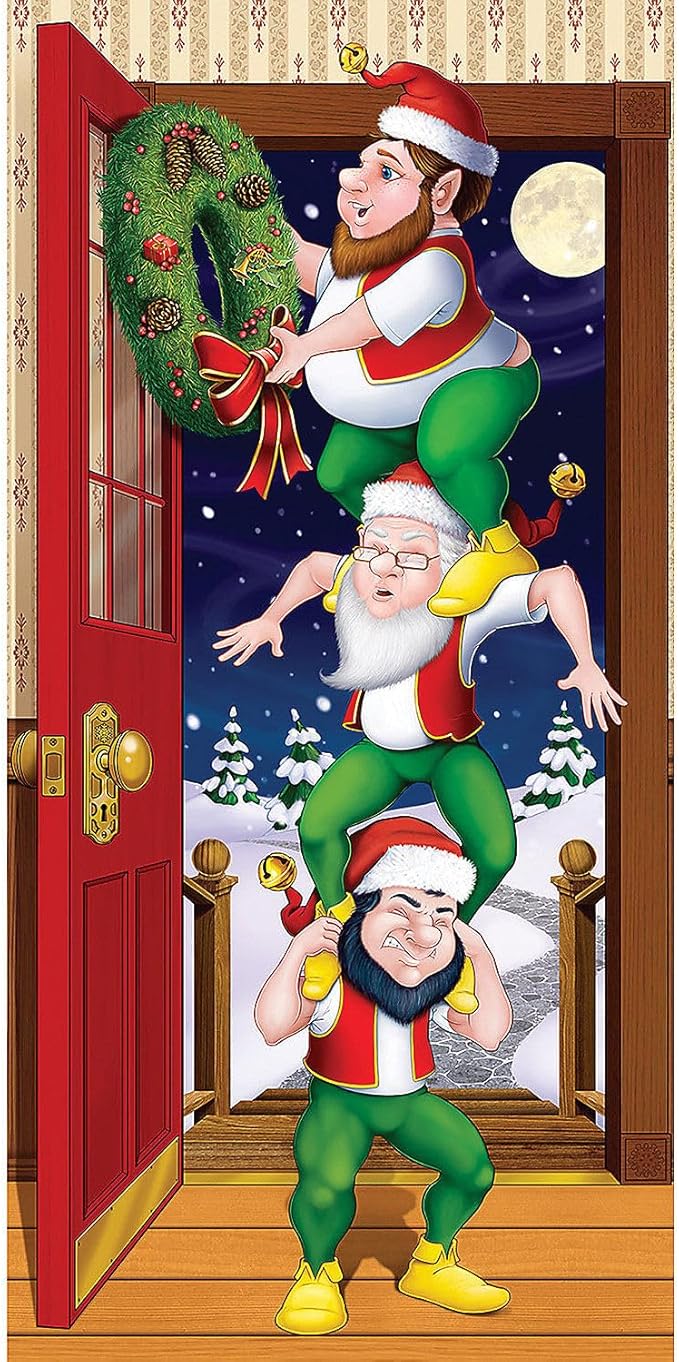 Beistle Christmas Elves Door Cover