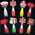 CHUNNIN 36 PCS Casino Party Favors Casino Birthday LED Light Up Finger Lights, Glow in the Dark Poker Party Finger Light Bulk for Goodie Treat Bags Stuffers Game Birthday Party Supplies
