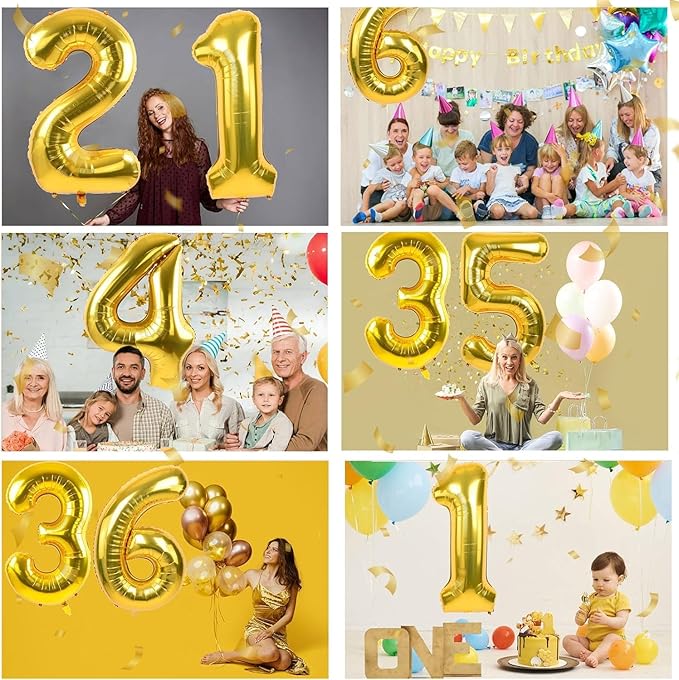40 inch Gold Number Balloon Giant Foil Helium Balloons Gold Number 8 Balloon for 8th Birthday Party Anniversary Decorations Supplies