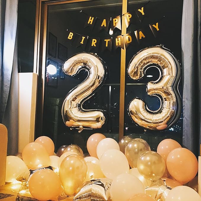 Giant Silver Number 32 Balloons, 40 Inch Jumbo Number 32, Large Foil Mylar Balloons for Girls Women 32th Birthday Party Decorations, 32 Anniversary Events Decorations