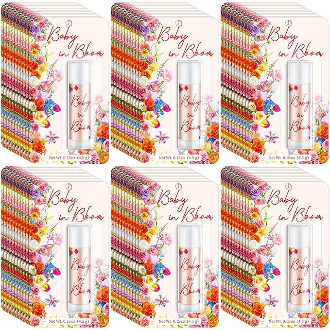 30 Pack Baby in Bloom Party Gifts Baby Shower Games Prizes Bulk Lip Balms Favors for Winners Adults Guests Gender Reveal Favors Decorations Souvenirs Gift Bags Stuffers