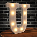Marquee Lights, 26 Letter LED White Plastic Alphabet Letters for Valentines Day, Party (U)