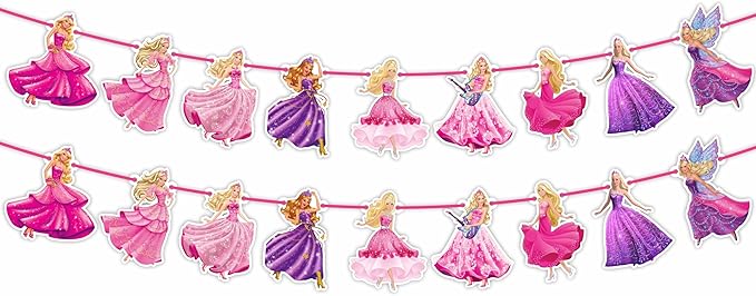 Barbe Garland Decoration Banner - Birthday Party, Fashion Theme Hanging Party Decoration for Home, Event, Dessert Table Backdrop and Celebration Wall Décor Supplies