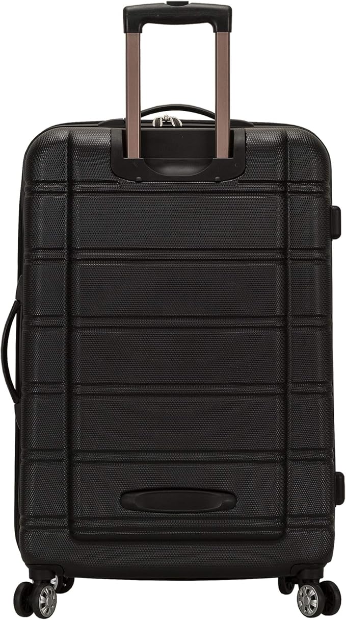 Rockland Melbourne Hardside 3 Piece Expandable Spinner Wheel Luggage Set, (20"/24"/28"), Black