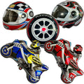 Motorcycle Dirt Bike and Helmet Balloons | Birthday Party Supplies and Decorations | Birthday Parties Celebration Baby Shower Gender Reveal