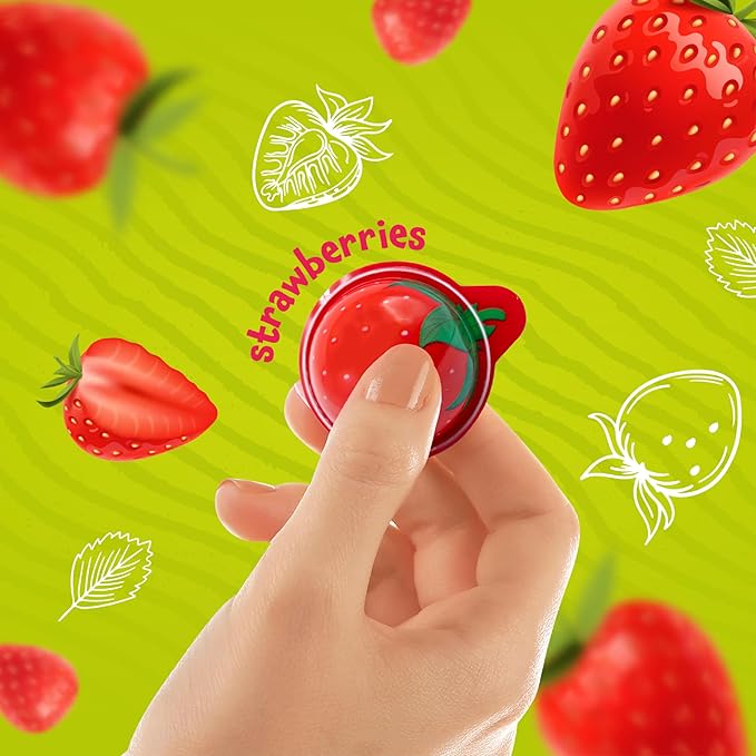 Strawberry Gummy Balls - 19 Ounce Jar (30 Count) - Jelly Filled Gummies - Individually Wrapped Gummy Candy - Fun Party Favors - Candy for Easter Eggs & Goodie Bags
