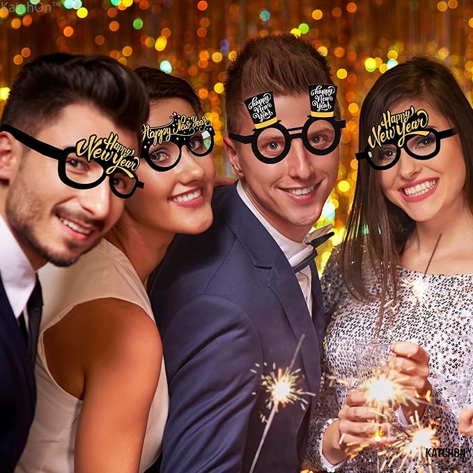 KatchOn, 2026 Glasses New Years - Pack of 12 | Happy New Year Eyeglasses 2026 for New Years Eve Party Supplies 2026 | NYE Party Glasses | Happy New Years Decorations 2026 | NYE Decorations 2026