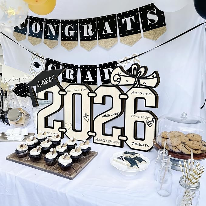 Class of 2026 Graduation Wood Sign, Grad Celebration Keepsake Party Centerpiece & Photo Booth Prop Graduate Gift for College/High School