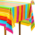 JOYIN 2 pcs Cinco De Mayo Printed Plastic Tablecover (54 x 108 INCHES), Multi Color Fiesta Style Tablecloth for Mexican Themed Party, Taco Night, Birthday