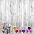 3 Pack Silver Foil Fringe Curtains Streamers Party Decorations 3.3 x 8.2 ft, Tinsel Curtain Fringe Backdrop for Parties, Silver Door Fringe Birthday Streamers, Photo Booth Backdrops, Party Decor