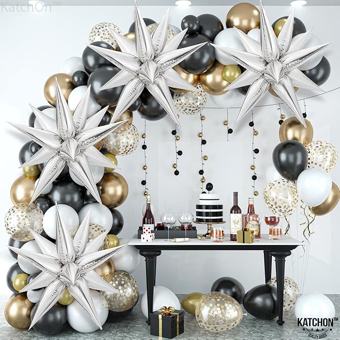 KatchOn, Large Silver Star Balloons - 50 Pieces | Star Balloon with Shine for Graduation Decorations 2026 | Silver Foil Balloons for Graduation Party Decorations | Birthday, Wedding Party Supplies