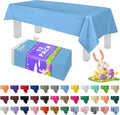 Grandipity 12 Pack Premium Disposable Plastic Tablecloth 54 Inch. x 108 Inch. Decorative Rectangle Table Cover - Sky Blue