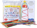 WIKKI STIX USA Fun Paks, Travel Essential for Road Trips, Featuring USA Landmarks and Locations, Made in USA. Pack of 20.