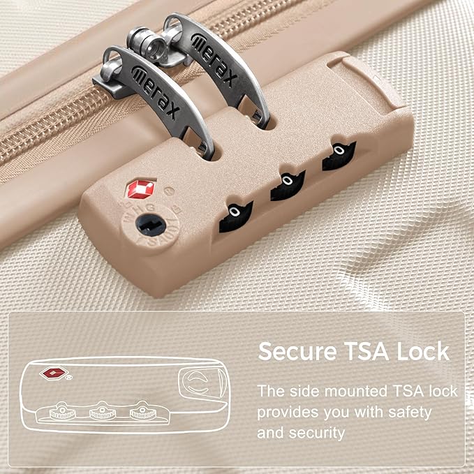 4-Piece Luggage Set, Suitcase with TSA Lock Travel Duffel Bag Wet-Dry Toiletry Bag,Golden