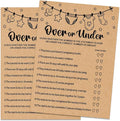 Baby Shower Game, Over or Under Game Cards, Baby Shower Party Games Supplies & Activities, Party Activities Ideas Supplies, Baby Shower Ideas, 30 Game Cards Included, Kraft