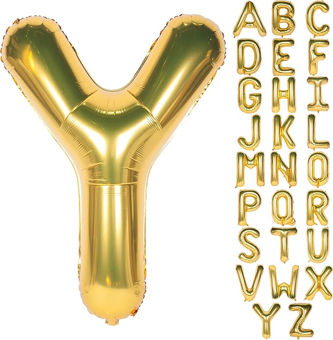 Letter Balloons 40 Inch Giant Jumbo Helium Foil Mylar for Party Decorations Gold Y