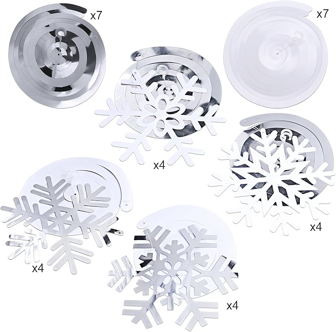 Snowflake Swirls Decoration(30pcs), Konsait Merry Christmas Snowflake Hanging Swirls Garland Foil Ceiling Ornaments for Xmas Winter Wonderland Holiday Party Decor Supplies,Already Assembled