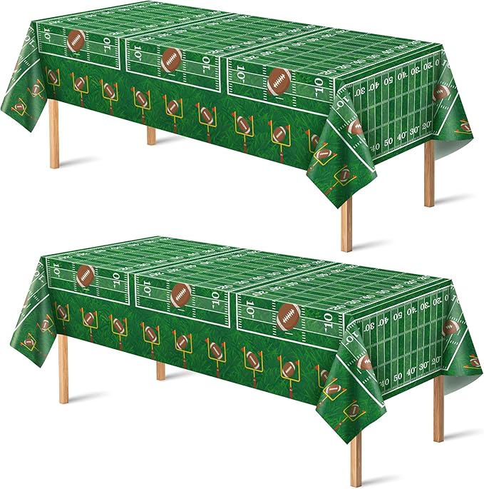Super Game Bowl Party Decorations 2026 - Green Tablecloth for Football Party Decorations Favors Supplies | Game Day Table Cloth Backdrop Banner Indoor Outdoor -Football Birthday Table Cover for Home