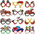 Pajean 36 Pcs Derby Day Glasses Decoration Party Horse Racing Theme Paper Eyeglasses Horse Race Photo Booth Props for Derby Birthday Party Supplies Decorations