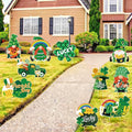 10Pcs St. Patrick's Day Yard Sign Decorations Gnome Lawn Outdoor Decor with Stakes Saint Patricks Day lrish Home Garden Decorations