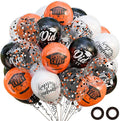 OuMuaMua 75 Pack Graduation Party Decorations Balloons Set - 12" Black White Orange Graduation Balloons Black Orange White Confetti Latex Baloons for Class of 2026 Grad Birthday Party Decor Supplies