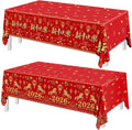 Chinese New Year Table Cloth,2pcs Lunar New Year Tablecloth Red and Gold Horse Rectangle Happy New Years Tablecloth for 2026 Spring Festival Decorations