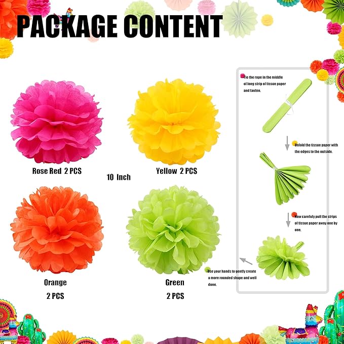 40 Pcs Fiesta Letter Banner Balloons Jumbo Mexico Taco Llama Cactus Avocado Mylar Foil Balloon Birthday Mexican Fiesta Theme Latex Balloon Party Decorations