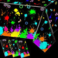 3 Pack UV Reactive Neon Glow Tablecloths 108x54 Inch - Activated Party Table Covers Decoration for Glow-in-the-Dark Events, Birthday Raves & UV Night