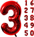 40 Inch Red Number 3 Balloon Large Red Foil Balloon Red 3 Balloons Mylar Helium Balloon for 3rd Birthday Party Decorations Girls Boys Baby Shower Wedding Anniversary Decoration