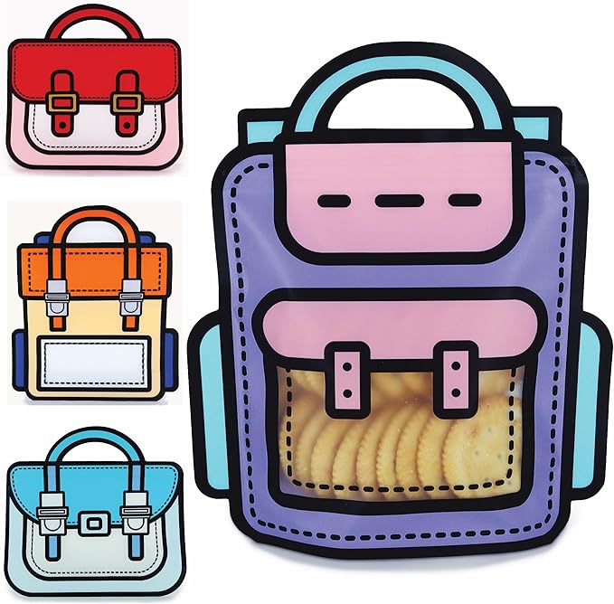 20 Pack Goodie Bags for Kids Birthday Party Supplies - Bulk Gift Bag for Favors, Food, and Candy with Resealable Ziplock Seal (Purple/Large)