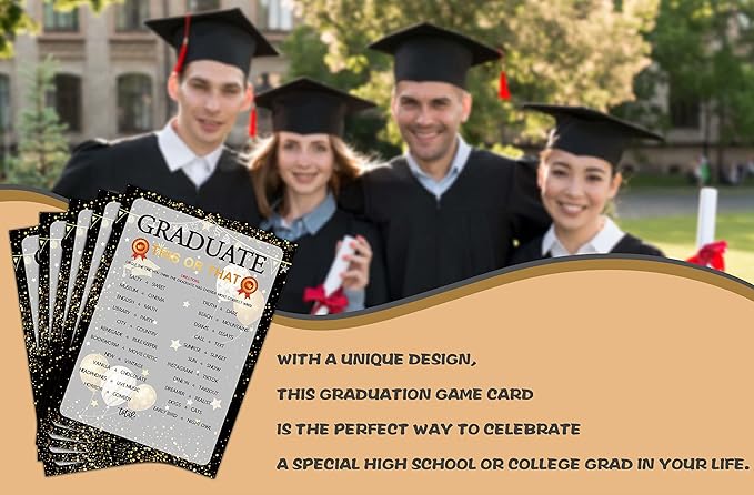 Graduation Party Games - This Or That Game Cards for The Graduate - Graduation Party Decorations 2024 - Gold & Black Grad Celebrations Party Supplies for High School/College - 30 Game Cards(F02)
