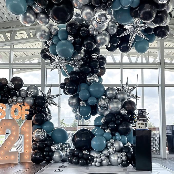 105pcs Black Balloons 12inch Party Latex Balloons for Birthday Graduation Baby Shower Anniversary New Year Holiday Party Decorations