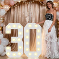 Pooqla 2.4FT Light Up Numbers for 30th Birthday Decorations for Her Him, Marquee Numbers 2.4 Feet Tall Party Decor for Girl Boy Gifts, Mosaic Big Sign for 30th Birthday Party Backdrop, Large Number 30